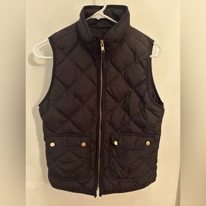 J Crew Navy Excursion Quilted Down Vest 02725 Size XS